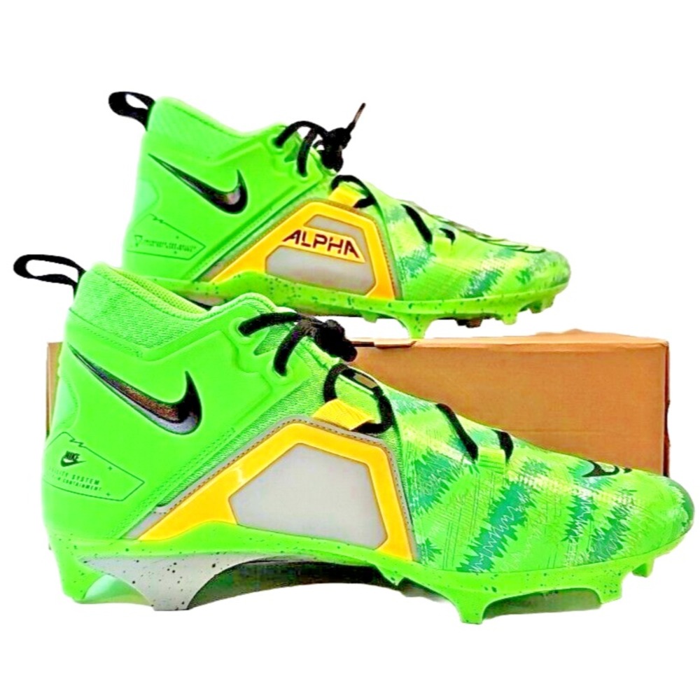 Nike Size 11.5 Alpha Menace Pro 3 Green Men's Football Cleats New Without Box